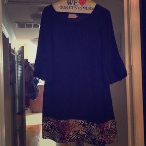 Alice & trixie black leather pattern dress